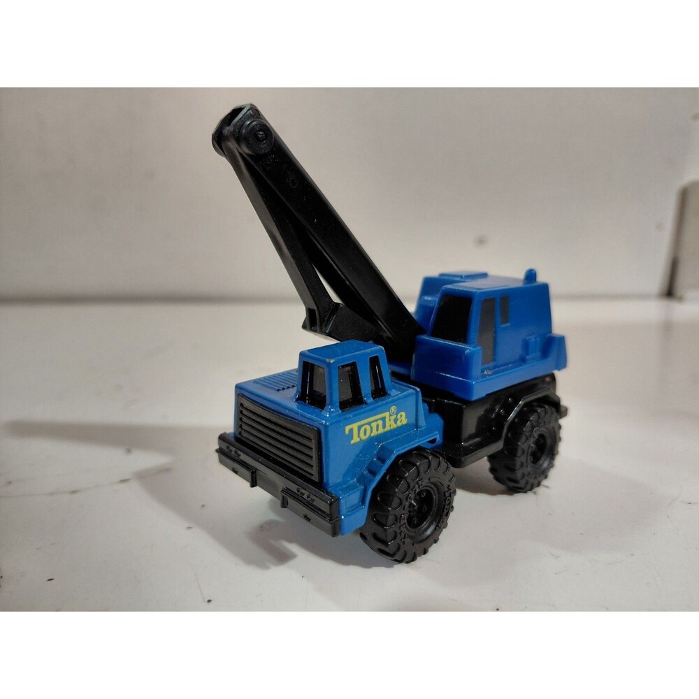 Vintage Metal & Plastic 1992 Mini/Tiny Tonka Blue Excavator Truck